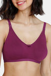 Zivame Beautiful Basics Double Layered Non Wired 3/4th Coverage T-Shirt Bra - Raspberry Radiance — thumbnail 5